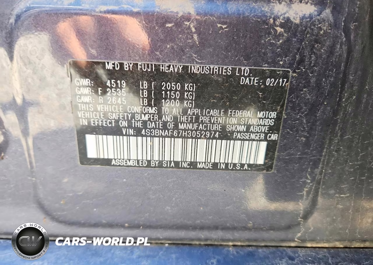 2017 Subaru Legacy 2.5I Premium VIN:4S3BNAF67H3052974 - 12