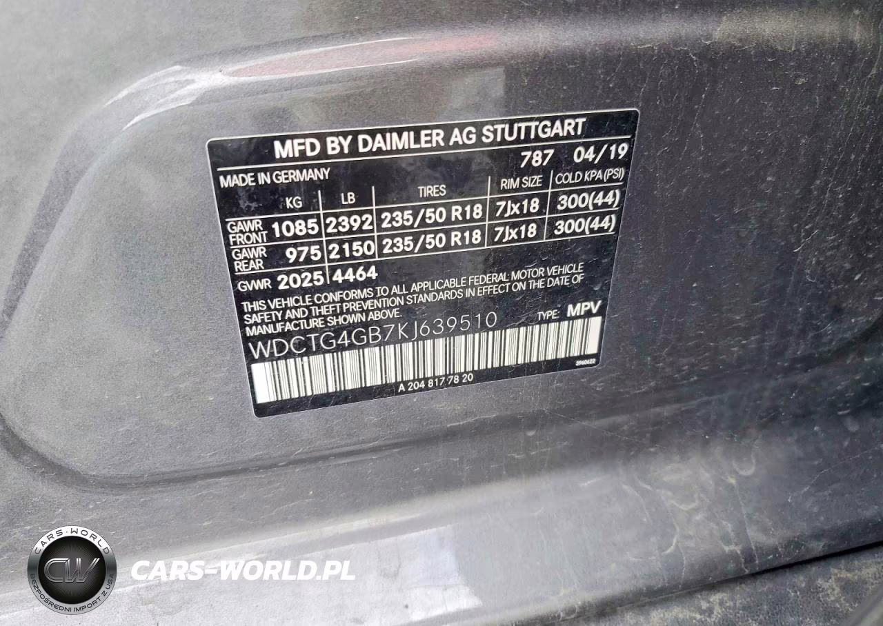 2019 Mercedes-Benz Gla 250 4Matic VIN:WDCTG4GB7KJ639510 - 13