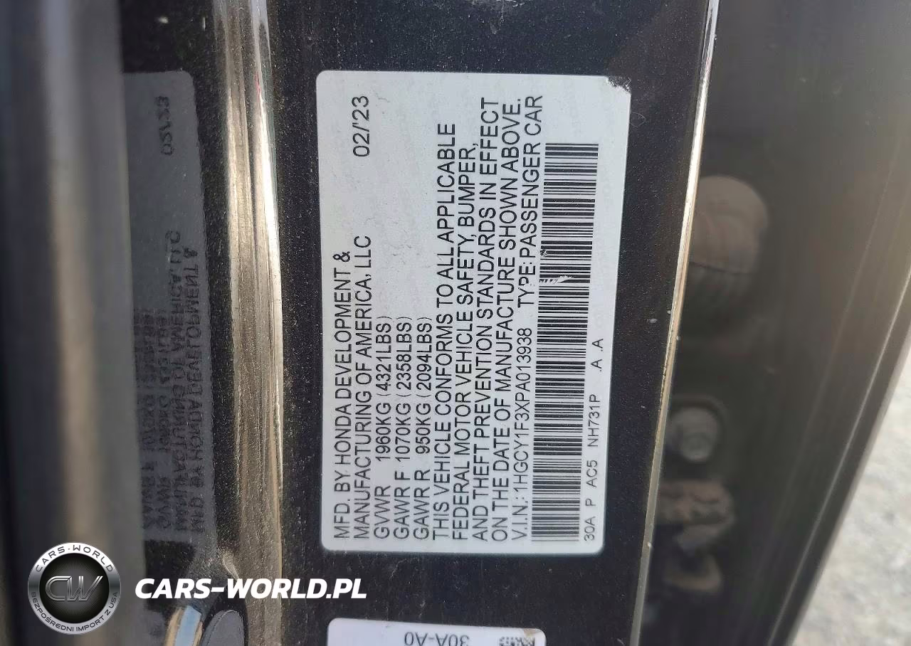 2023 Honda Accord Ex VIN:1HGCY1F3XPA013938 - 13