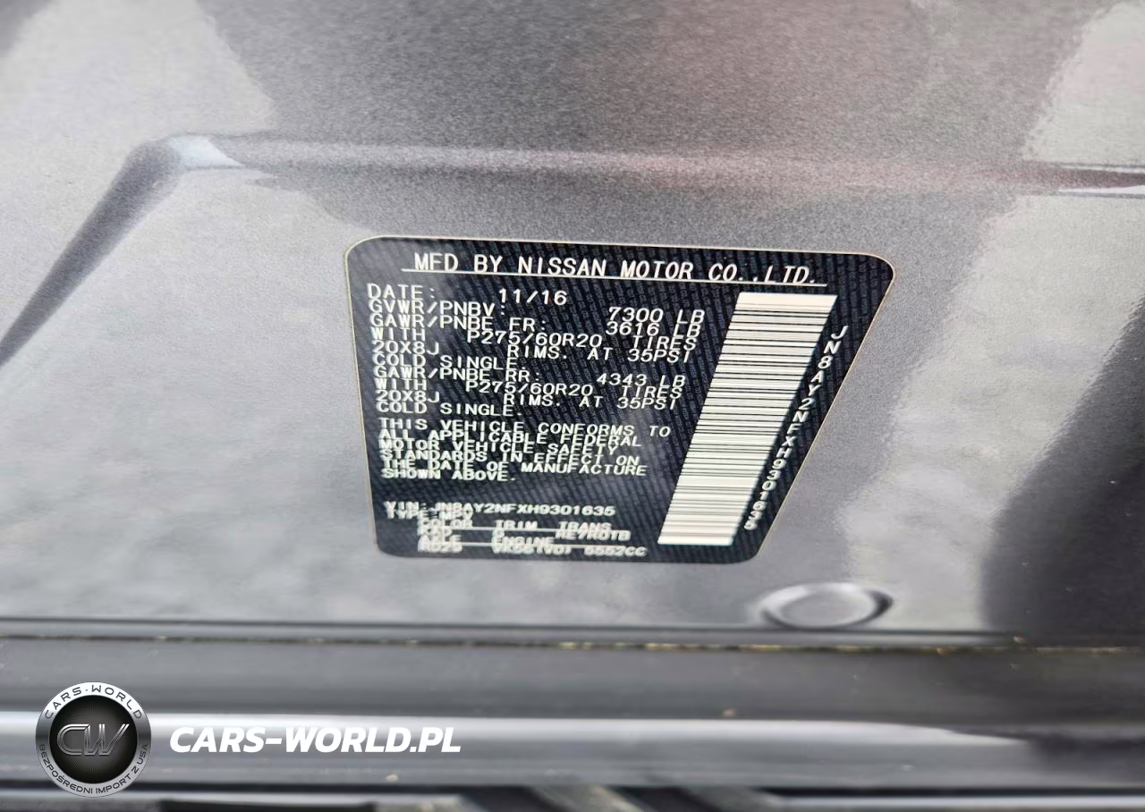 2017 Nissan Armada Platinum VIN:JN8AY2NFXH9301635 - 14