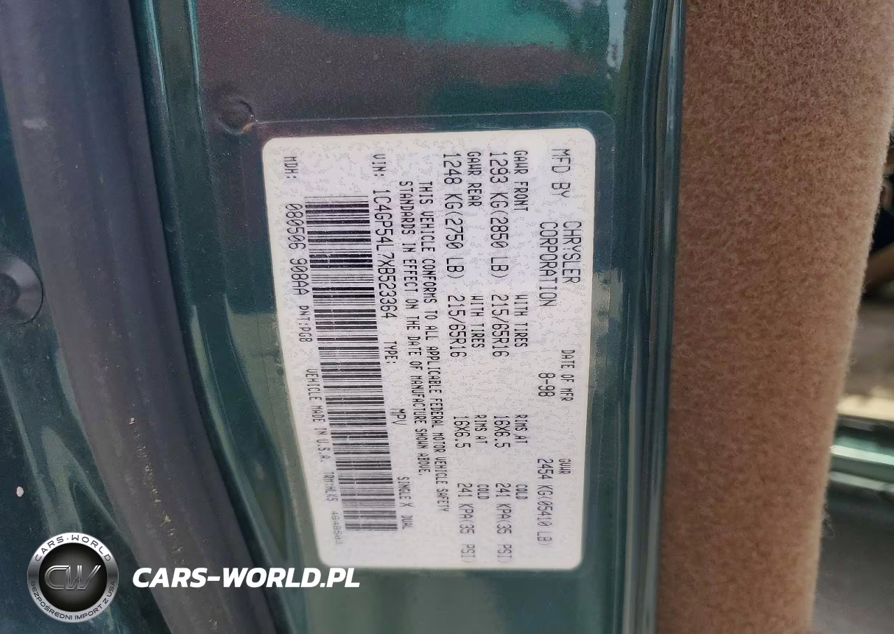 1999 Chrysler Town & Country Lx VIN:1C4GP54L7XB523364 - 13