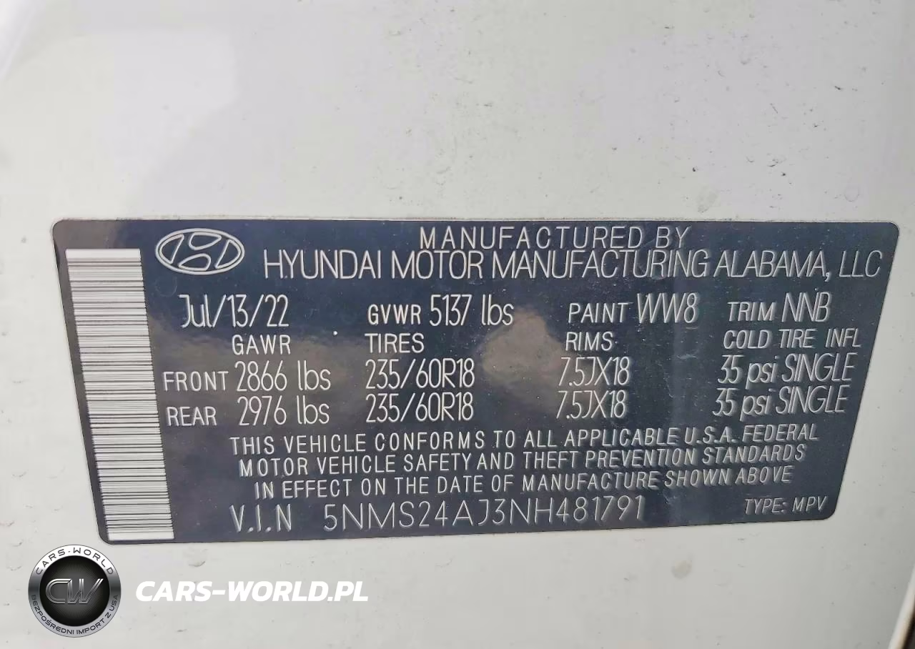 2022 Hyundai Santa Fe Sel VIN:5NMS24AJ3NH481791 - 12
