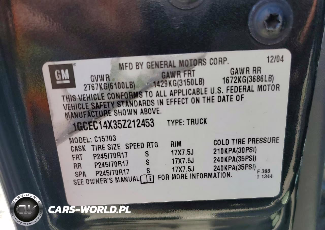 2005 Chevrolet Silverado C1500 VIN:1GCEC14X35Z212453 - 13