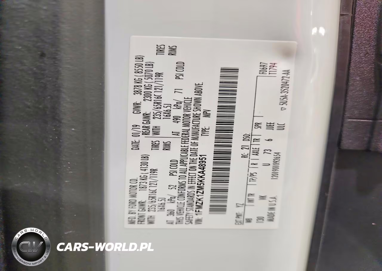 2019 Ford Transit T-150 VIN:1FMZK1ZM5KKA48951 - 13