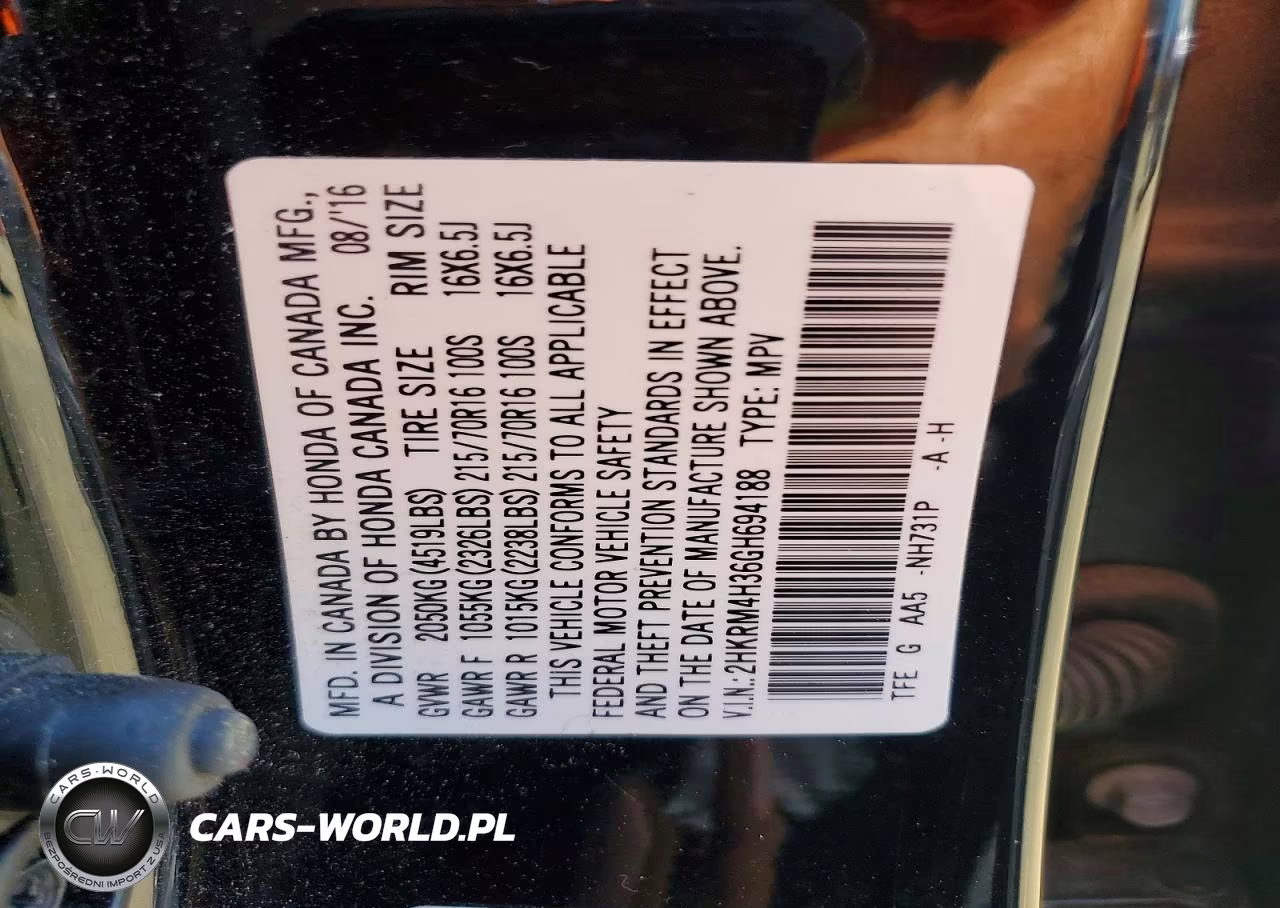 2016 Honda Cr-V Lx VIN:2HKRM4H36GH694188 - 13