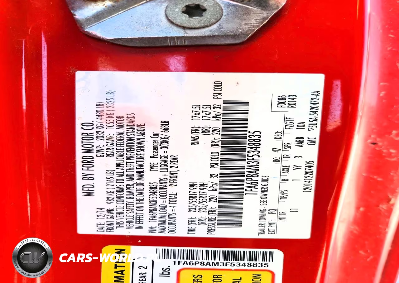 2015 Ford Mustang VIN:1FA6P8AM3F5348835 - 12