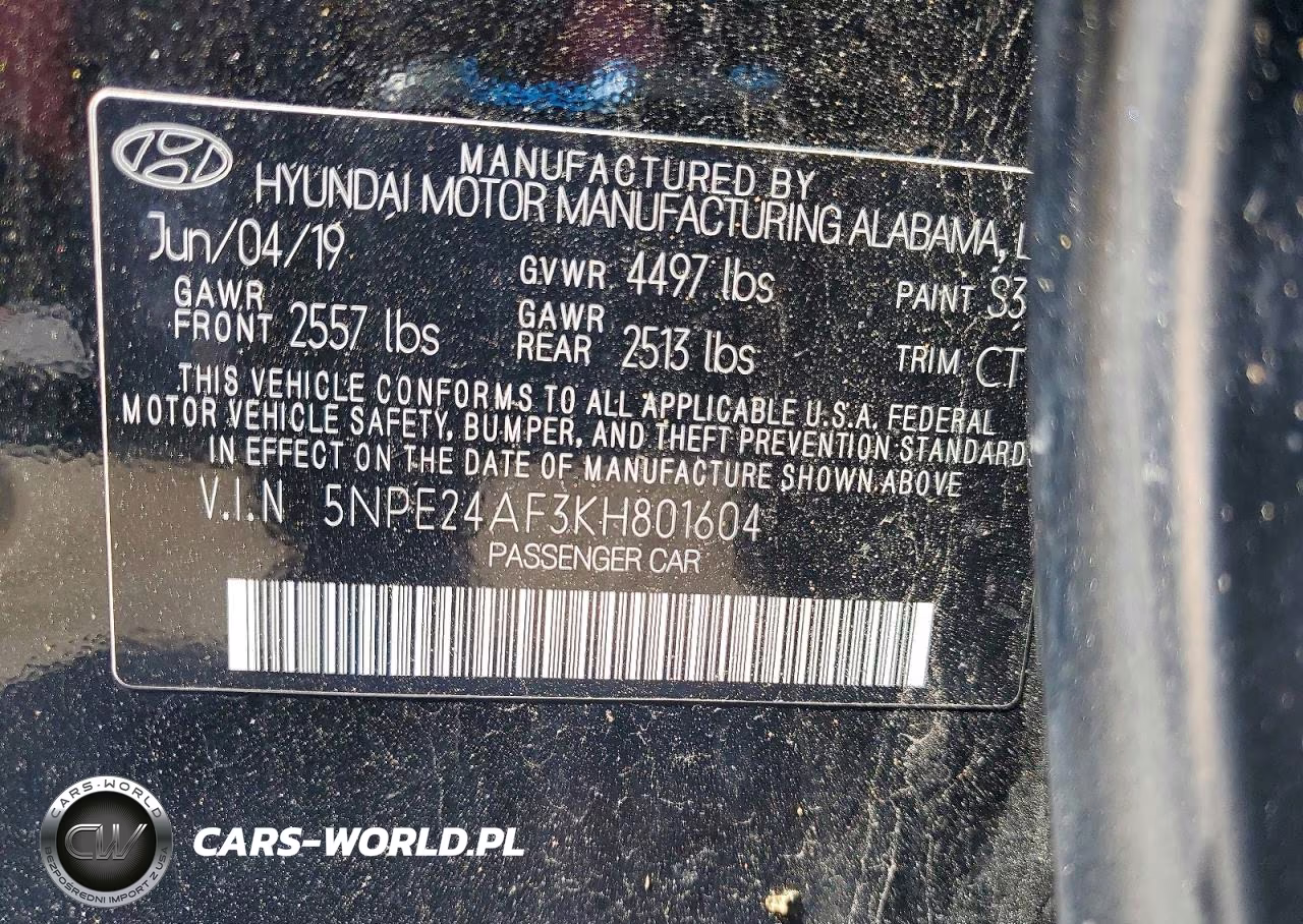 2019 Hyundai Sonata Se VIN:5NPE24AF3KH801604 - 12