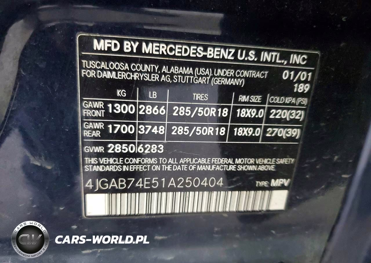 2001 Mercedes-Benz Ml 55 VIN:4JGAB74E51A250404 - 12