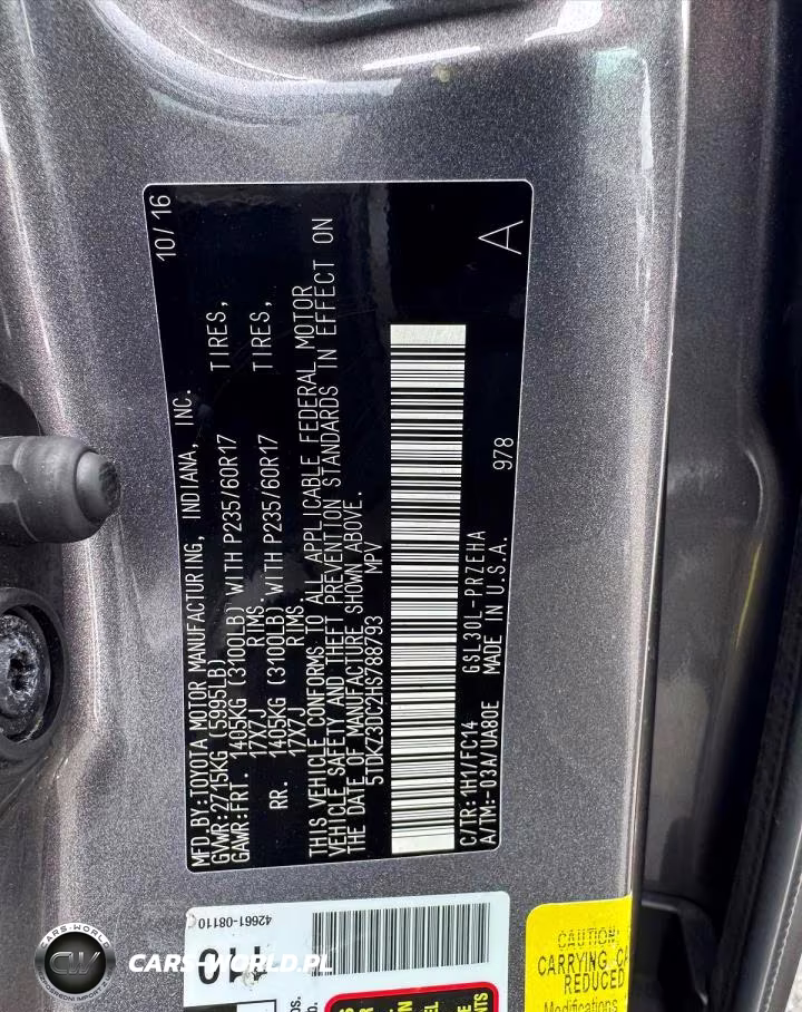 2017 Toyota Sienna Le VIN:5TDKZ3DC2HS788793 - 13
