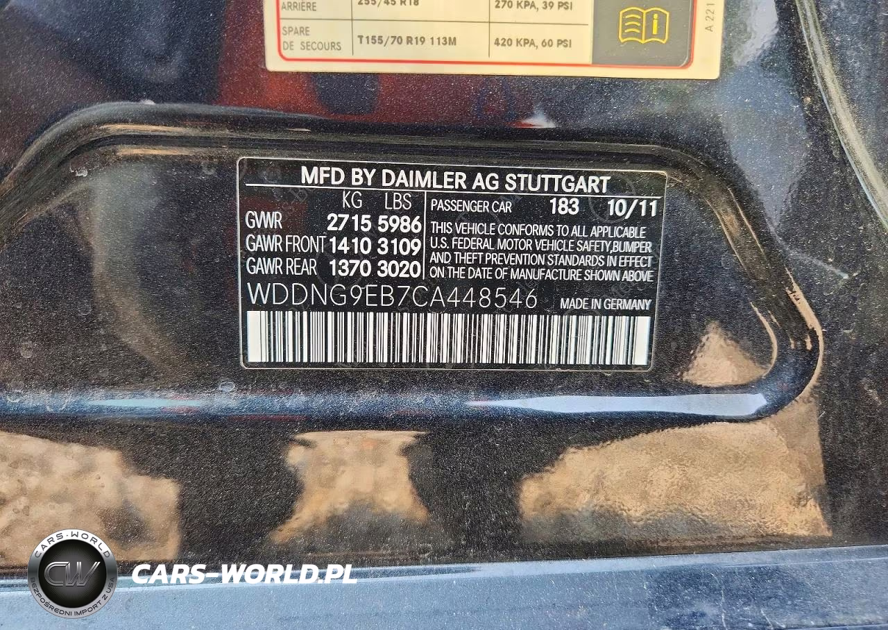 2012 Mercedes-Benz S 550 4Matic VIN:WDDNG9EB7CA448546 - 12