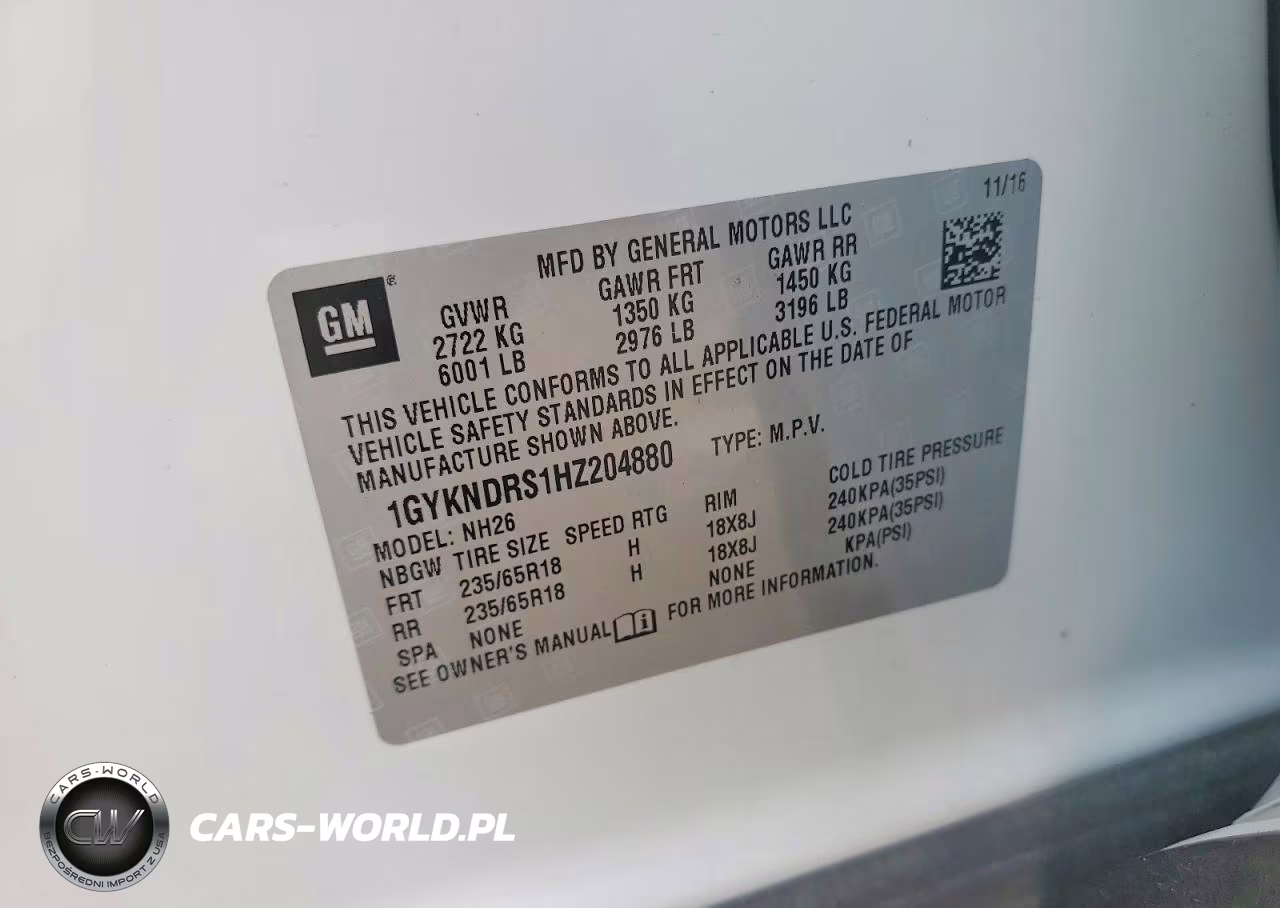 2017 Cadillac Xt5 Luxury VIN:1GYKNDRS1HZ204880 - 13