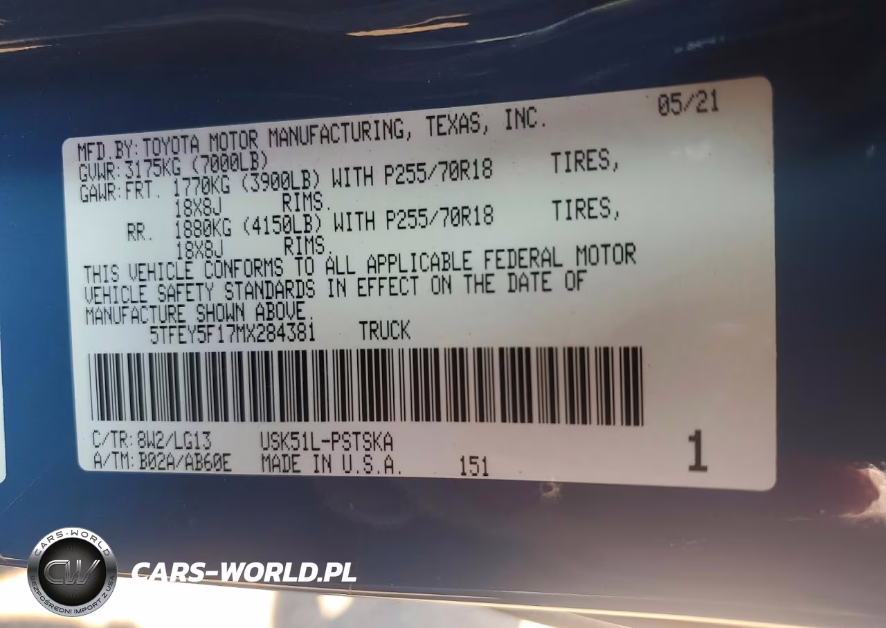 2021 Toyota Tundra Crewmax Sr5 VIN:5TFEY5F17MX284381 - 12