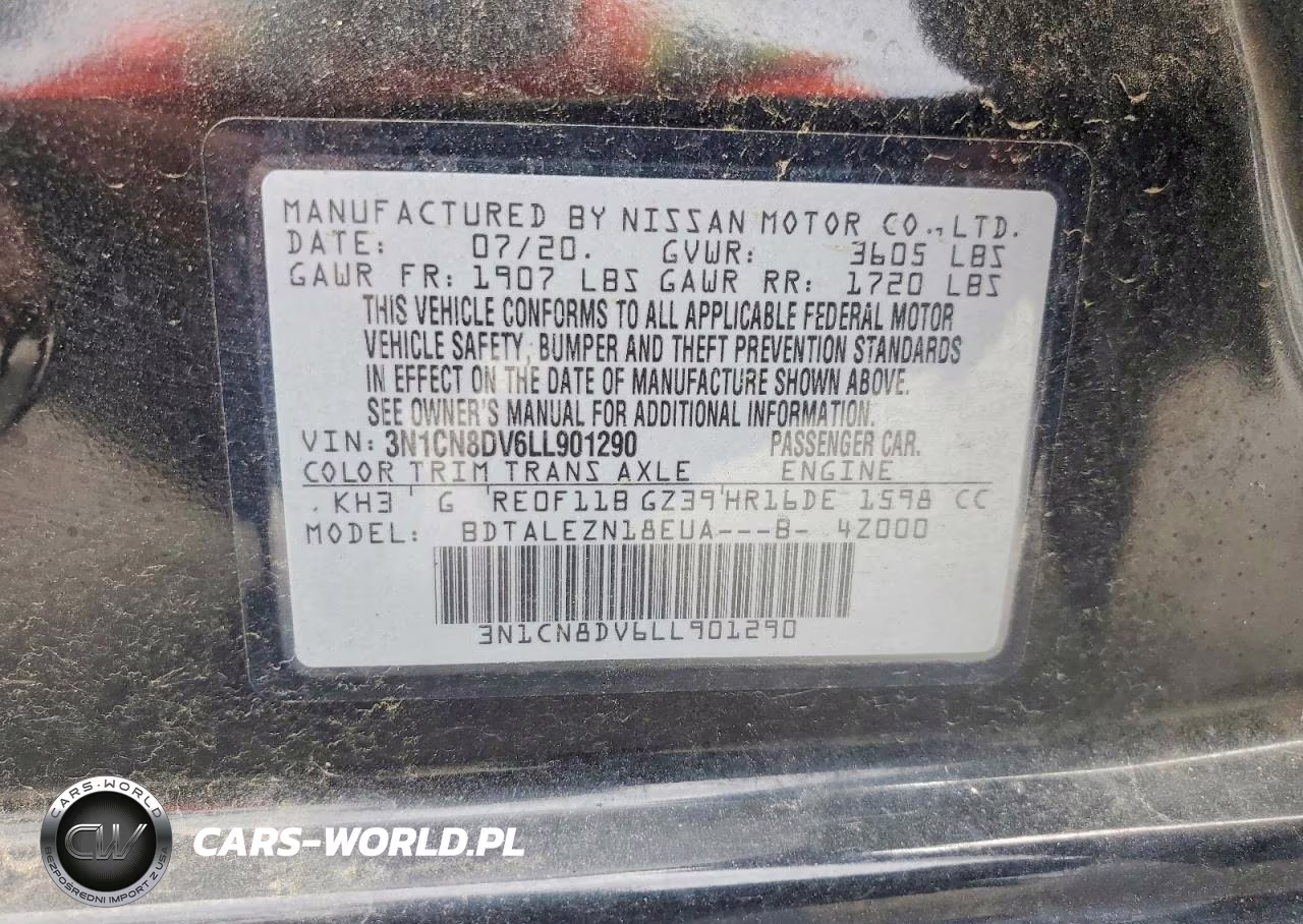 2020 Nissan Versa S VIN:3N1CN8DV6LL901290 - 12