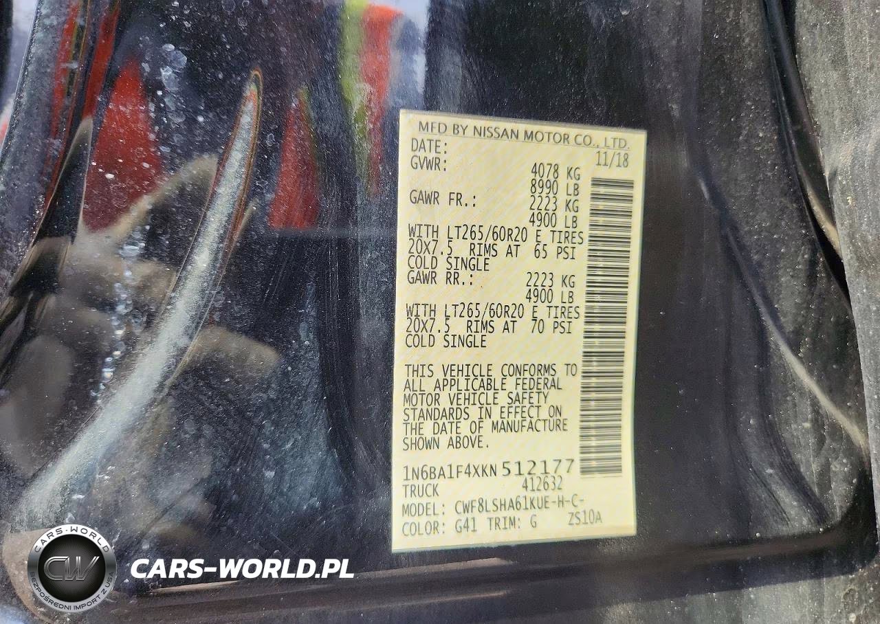 2019 Nissan Titan Xd Sv VIN:1N6BA1F4XKN512177 - 12