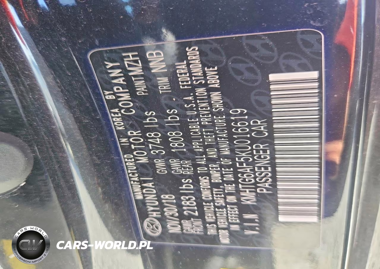 2019 Hyundai Veloster 2.0L VIN:KMHTG6AF5KU016619 - 12