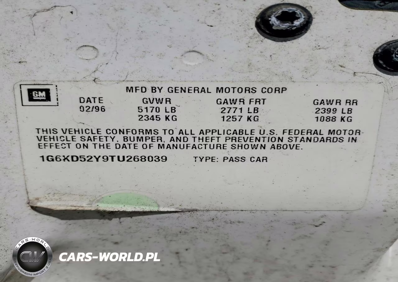 1996 Cadillac Deville VIN:1G6KD52Y9TU268039 - 12