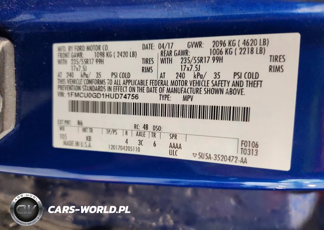 2017 Ford Escape Se VIN:1FMCU0GD1HUD74756 - 13