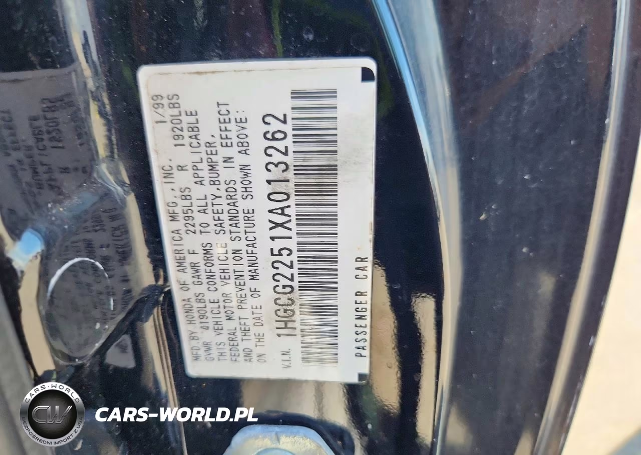 1999 Honda Accord Ex VIN:1HGCG2251XA013262 - 12