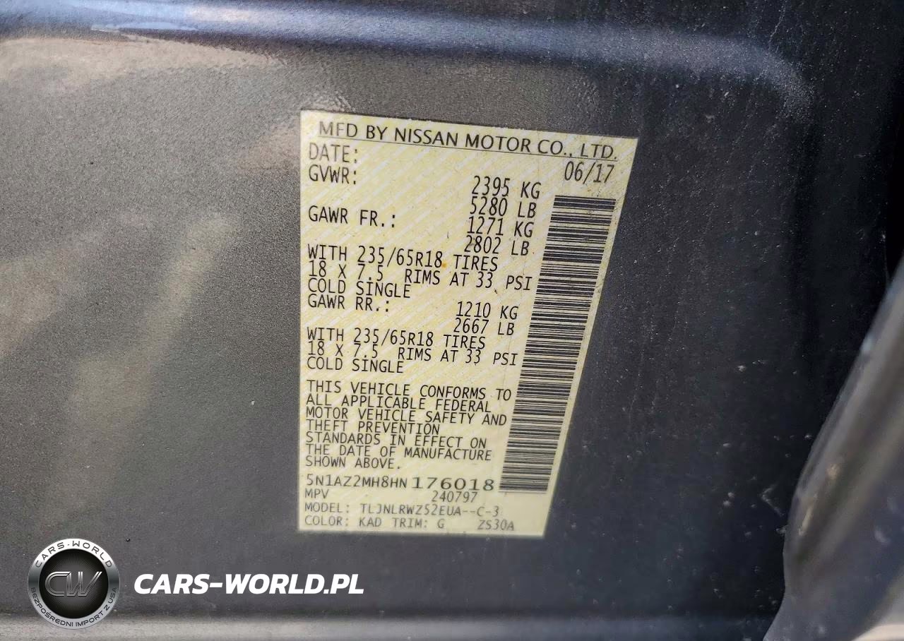 2017 Nissan Murano Sl VIN:5N1AZ2MH8HN176018 - 12