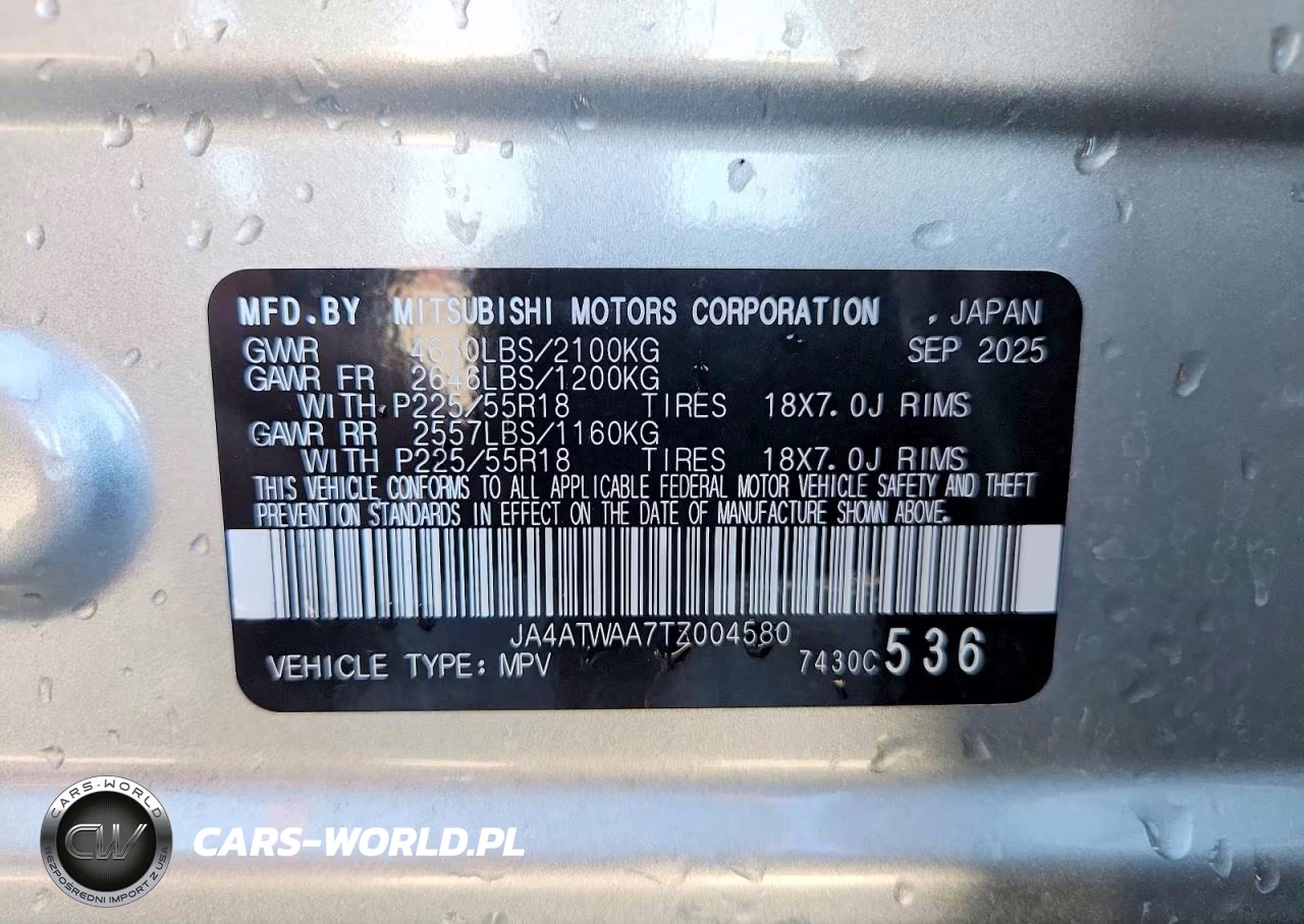 2026 Mitsubishi Eclipse Cross Se VIN:JA4ATWAA7TZ004580 - 13