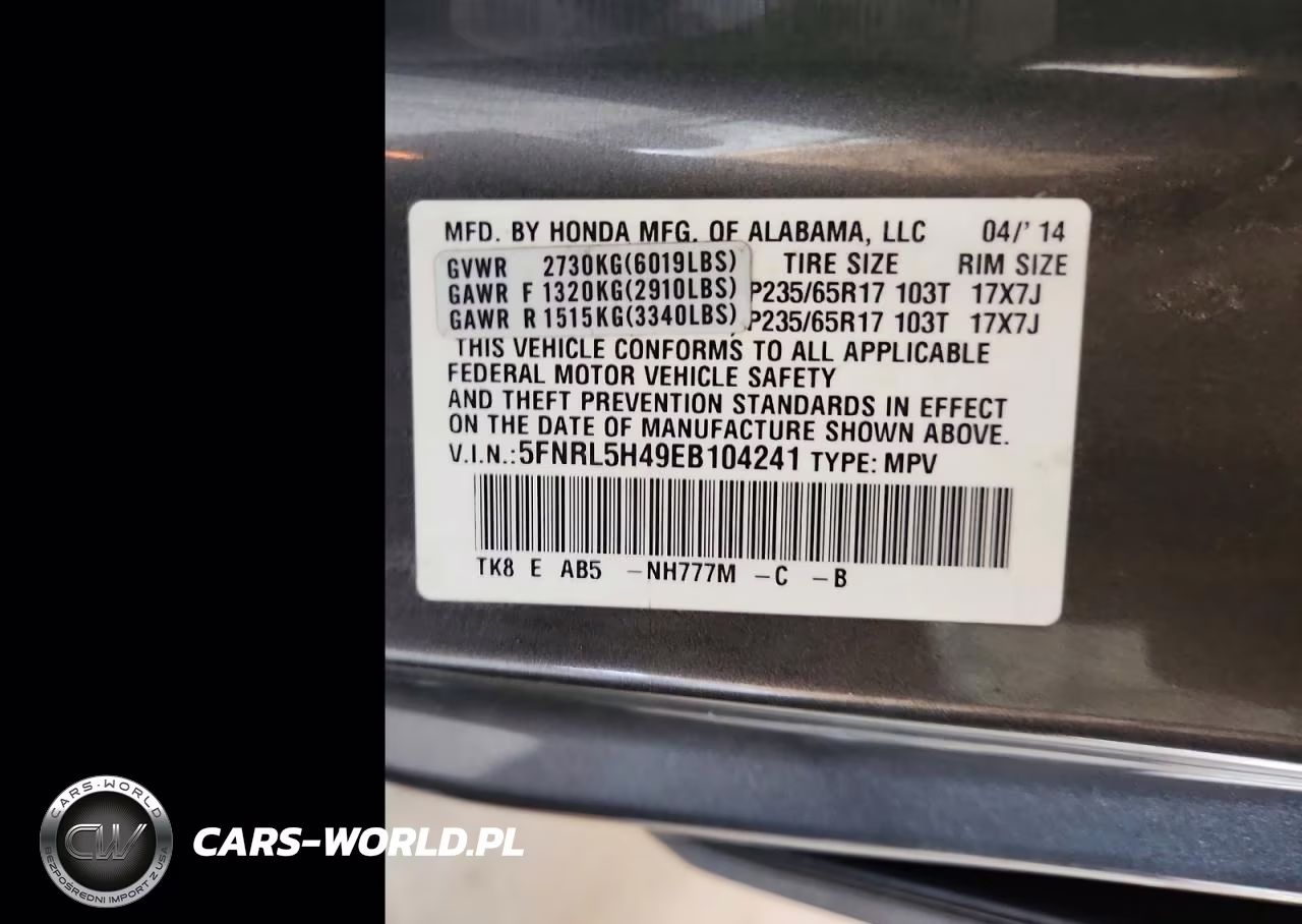 2014 Honda Odyssey Ex VIN:5FNRL5H49EB104241 - 13