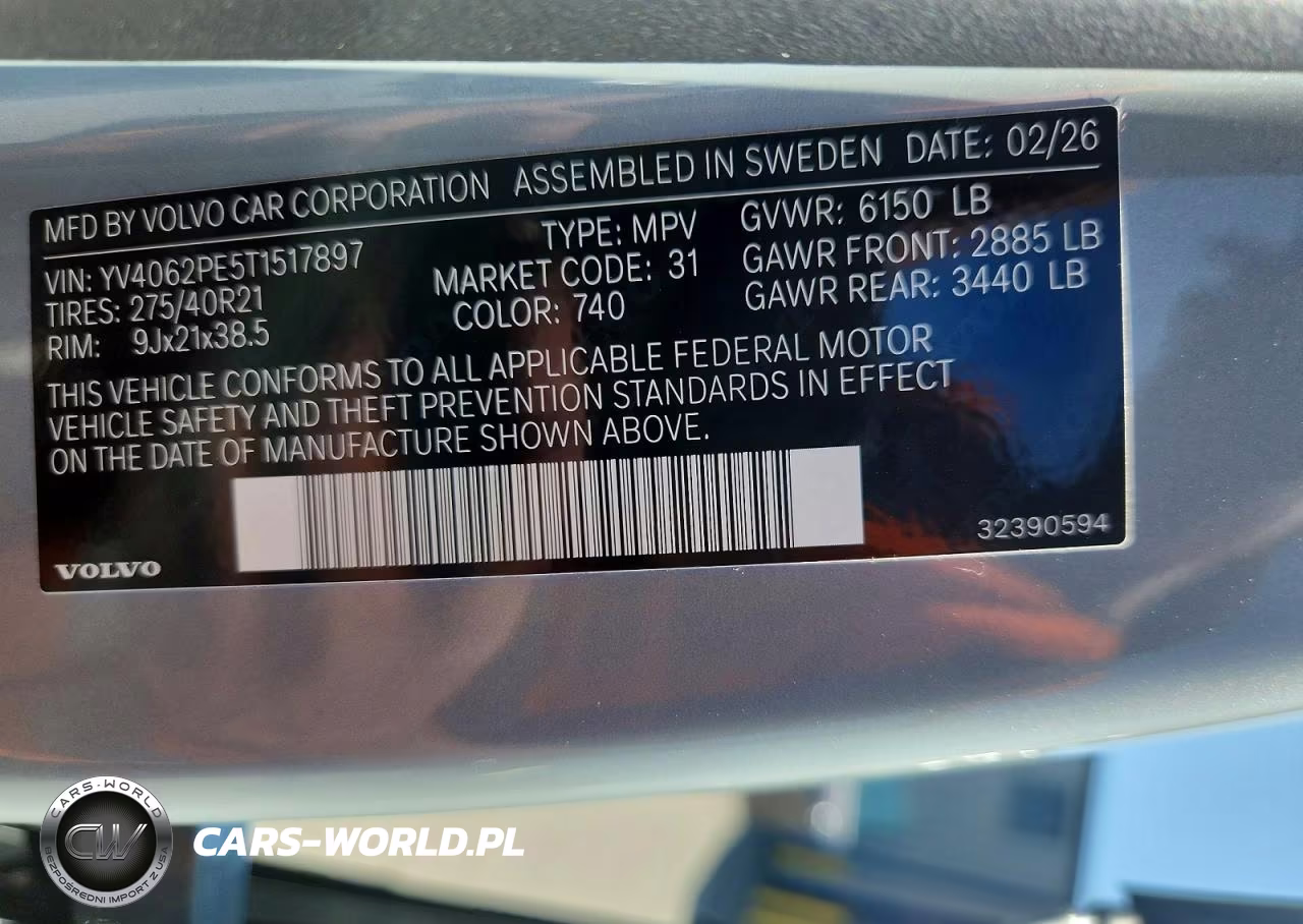 2026 Volvo Xc90 Plus VIN:YV4062PE5T1517897 - 13