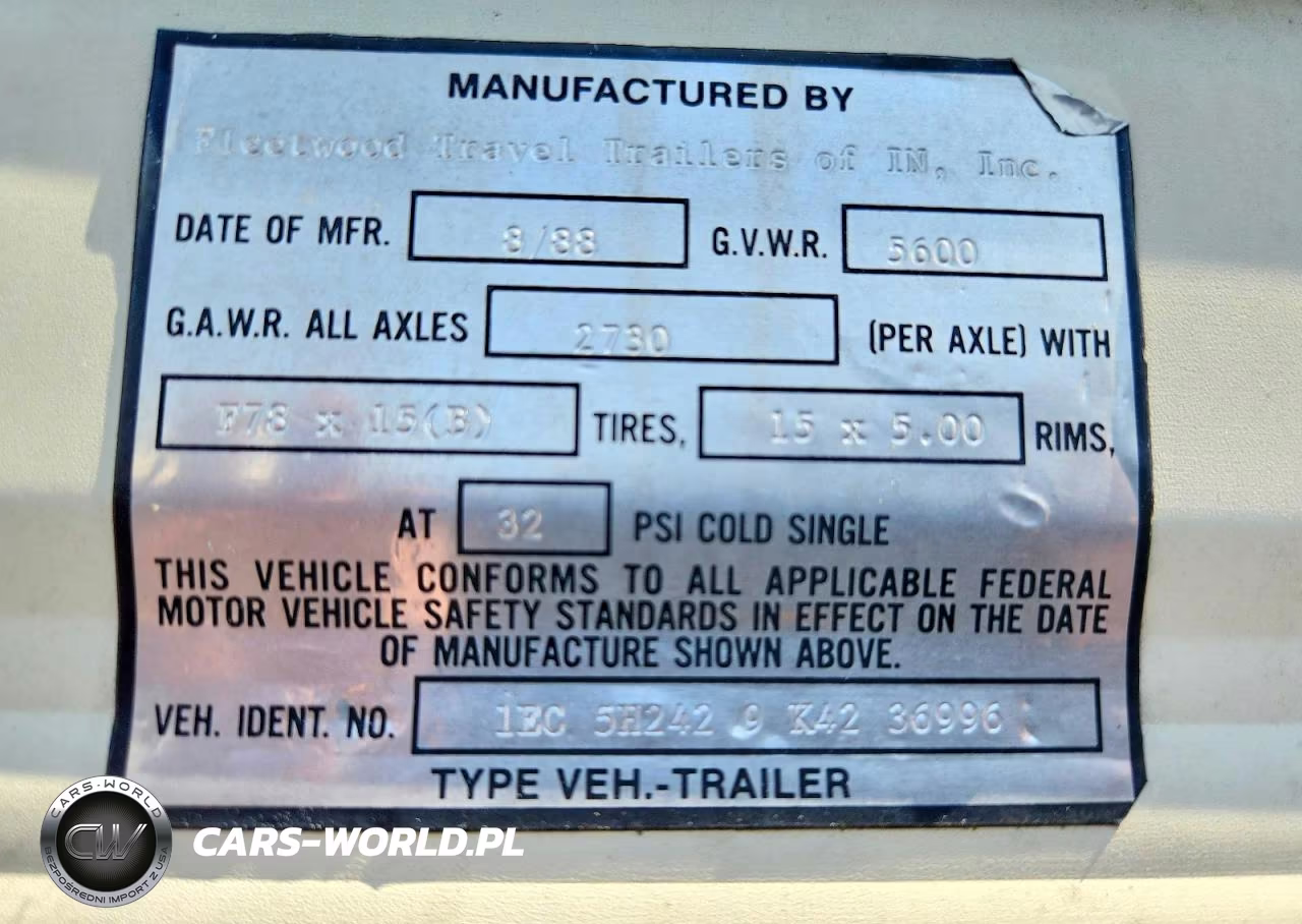 1989 Fleetwood Prowler Camper VIN:1EC5H2429K4236996 - 8