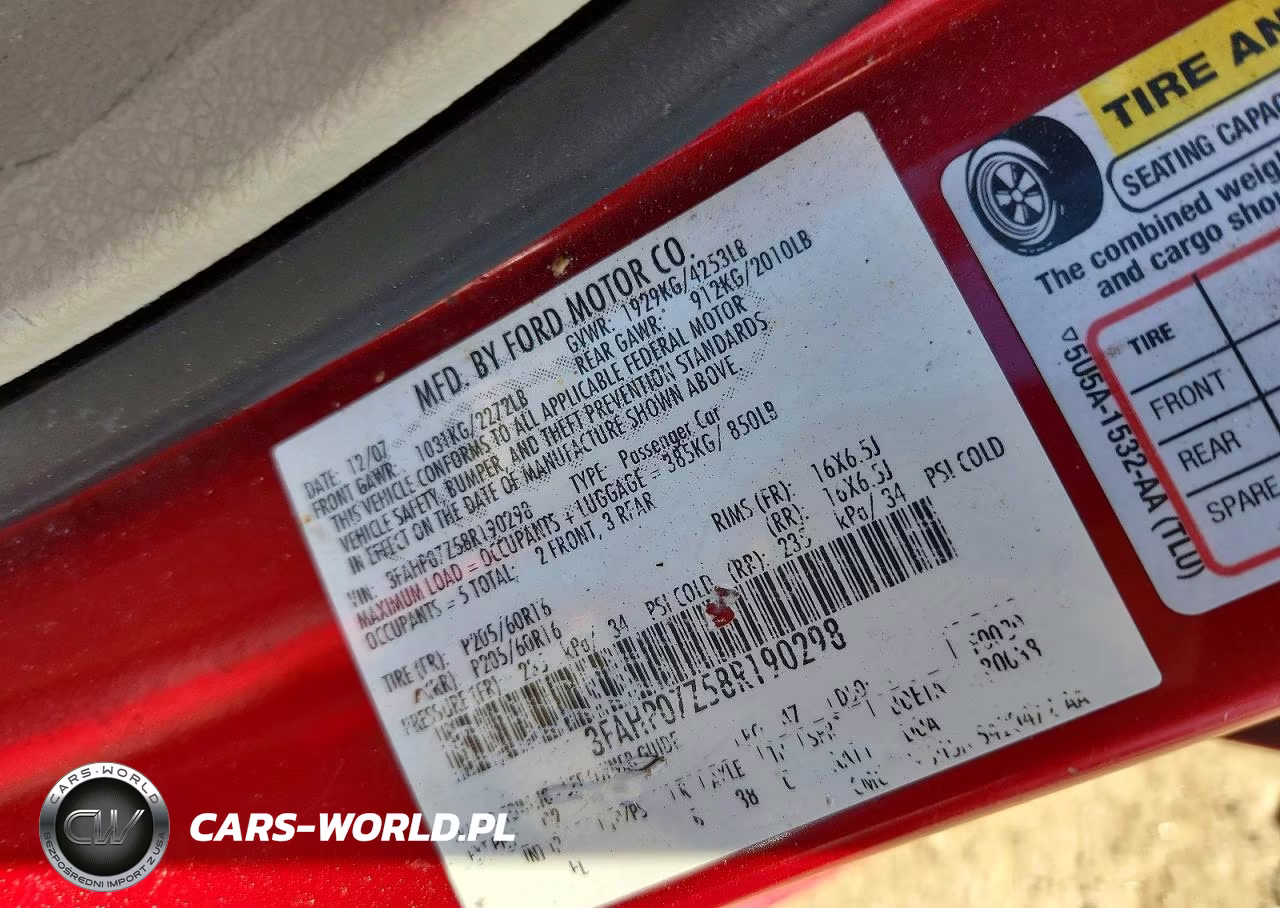 2008 Ford Fusion Se VIN:3FAHP07Z58R190298 - 12