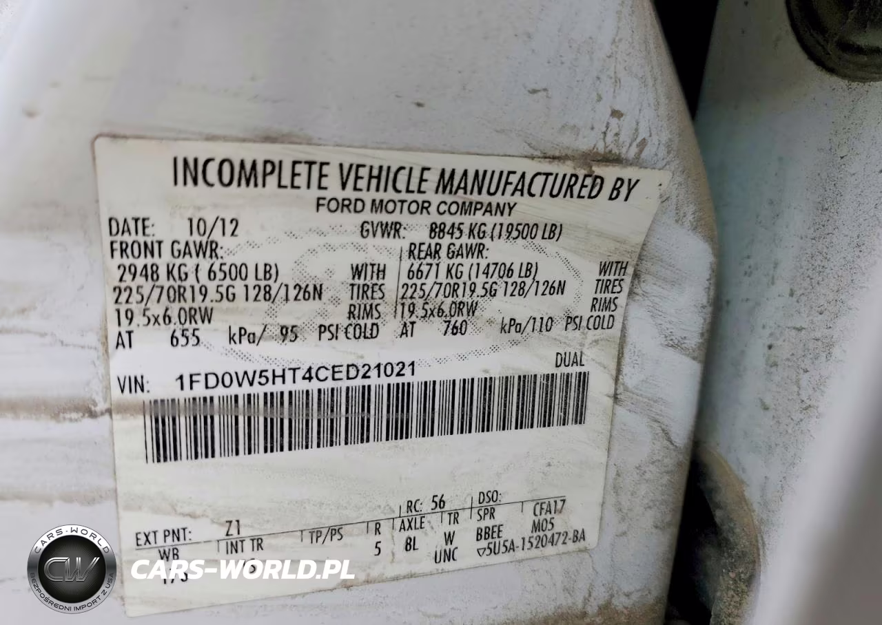 2012 Ford F550 Super Duty VIN:1FD0W5HT4CED21021 - 13