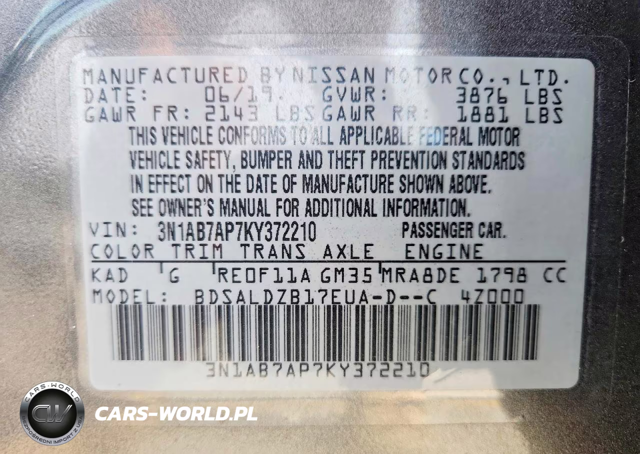 2019 Nissan Sentra Sv VIN:3N1AB7AP7KY372210 - 12