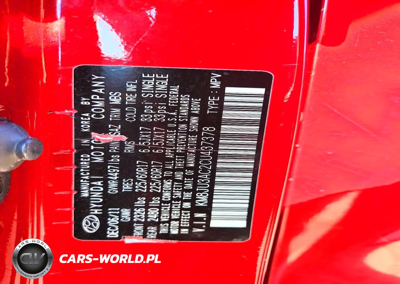 2012 Hyundai Tucson Gls VIN:KM8JU3AC2CU437378 - 12