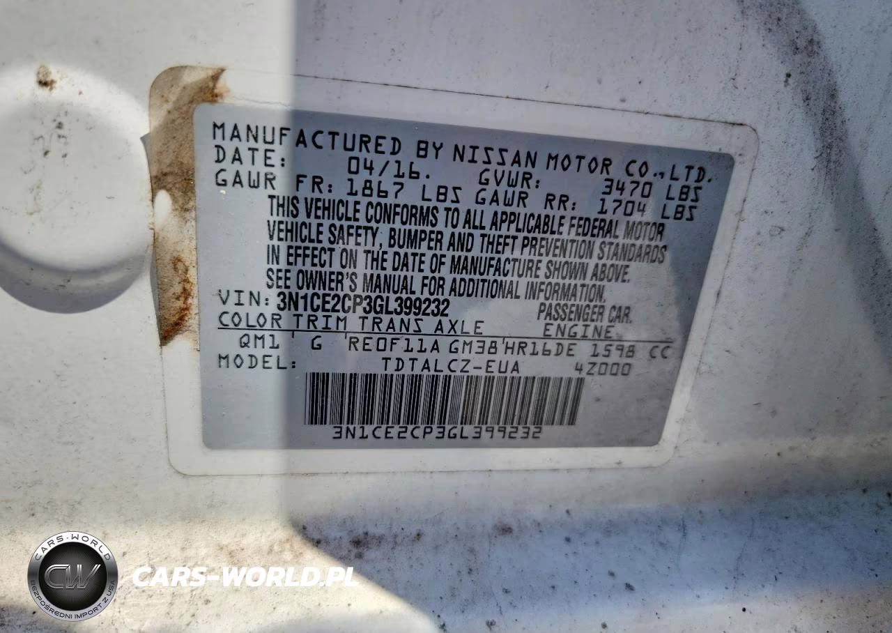 2016 Nissan Versa Note S Plus VIN:3N1CE2CP3GL399232 - 12
