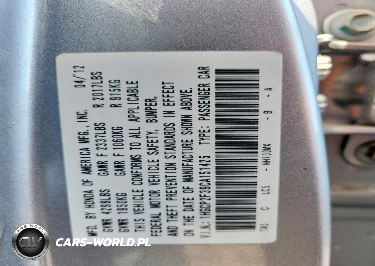 2012 Honda Accord Lx VIN:1HGCP2F39CA151425 - 13