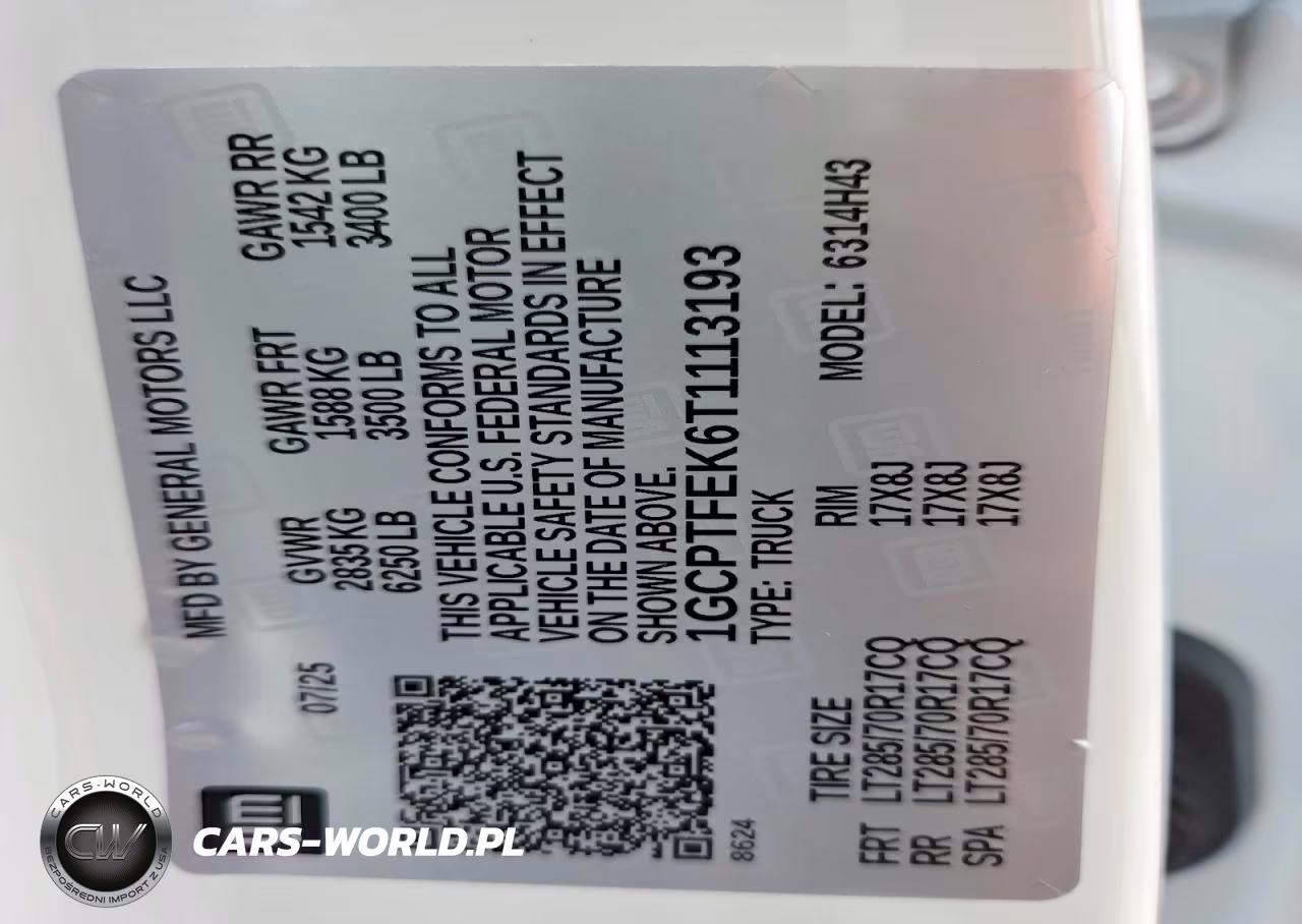 2026 Chevrolet Colorado Zr2 VIN:1GCPTFEK6T1113193 - 12