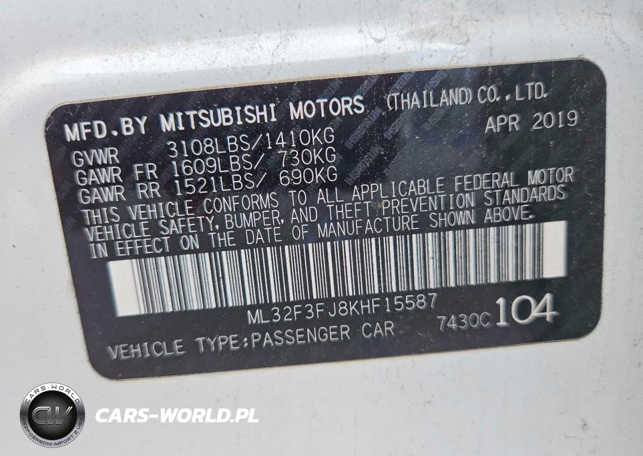2019 Mitsubishi Mirage G4 Es VIN:ML32F3FJ8KHF15587 - 12