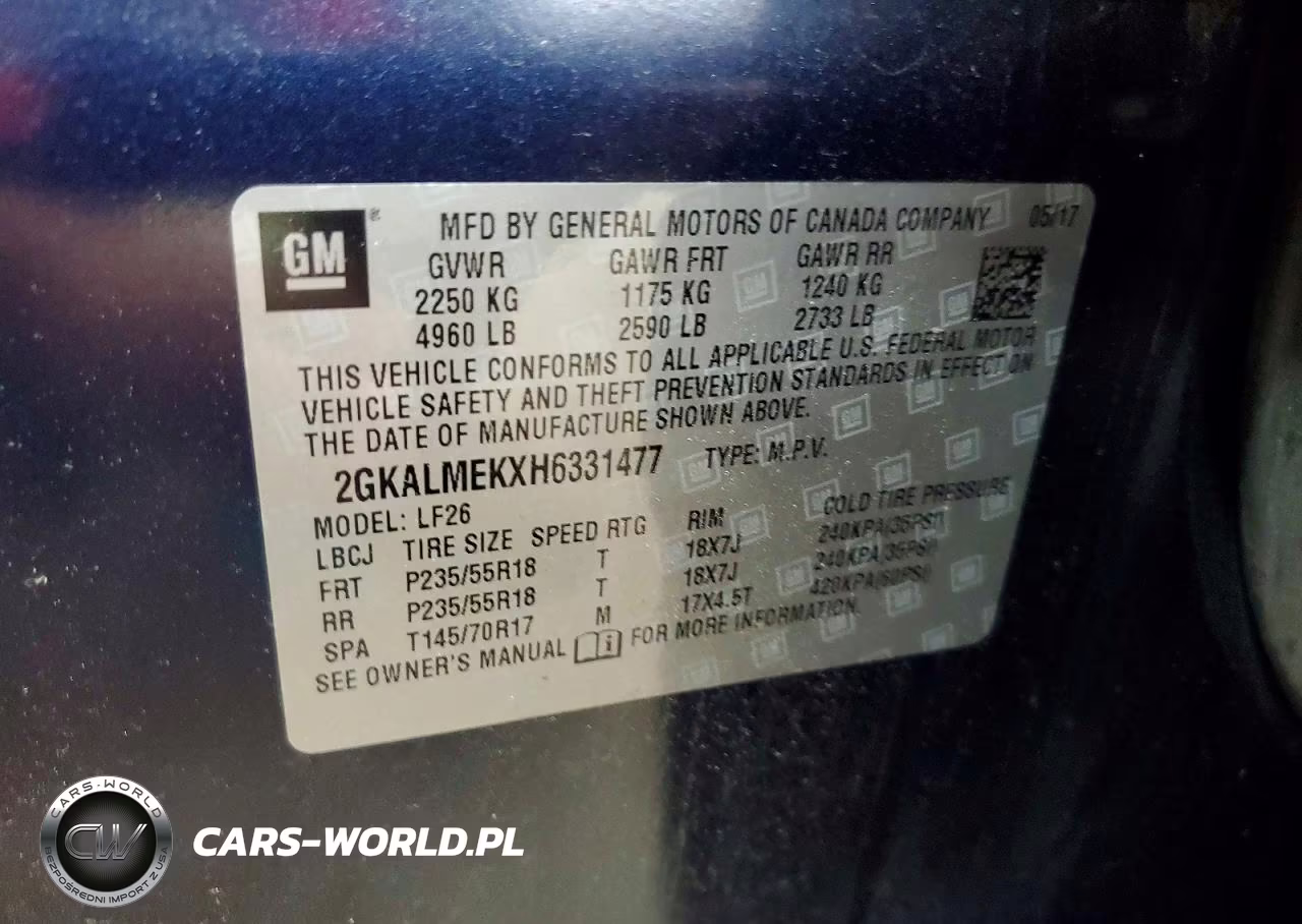 2017 GMC Terrain Sle VIN:2GKALMEKXH6331477 - 13