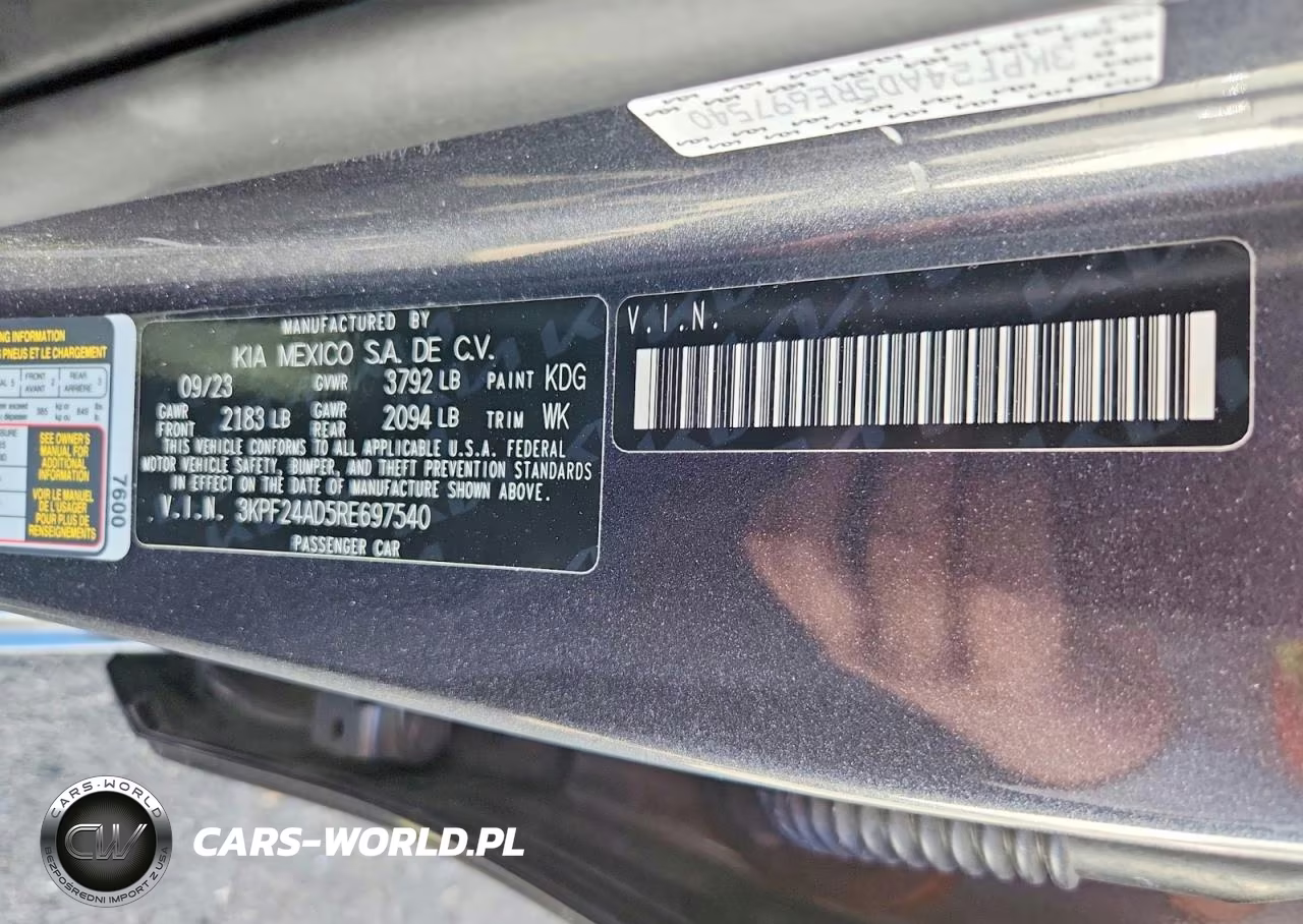 2024 Kia Forte Lx VIN:3KPF24AD5RE697540 - 12