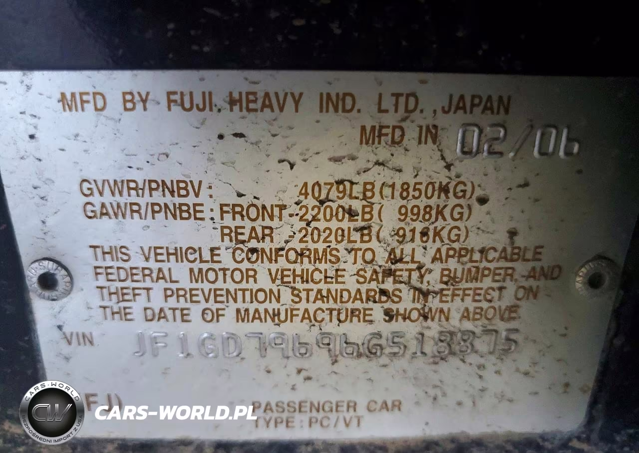 2006 Subaru Impreza Wrx VIN:JF1GD79696G518875 - 12