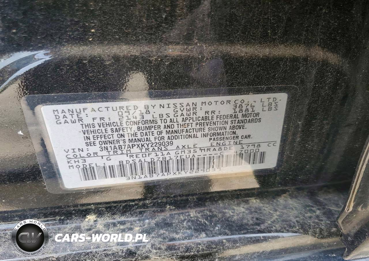 2019 Nissan Sentra Sv VIN:3N1AB7APXKY229039 - 12
