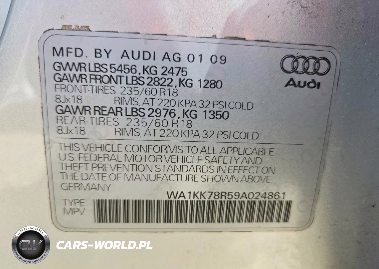 2009 Audi Q5 VIN:WA1KK78R59A024861 - 13