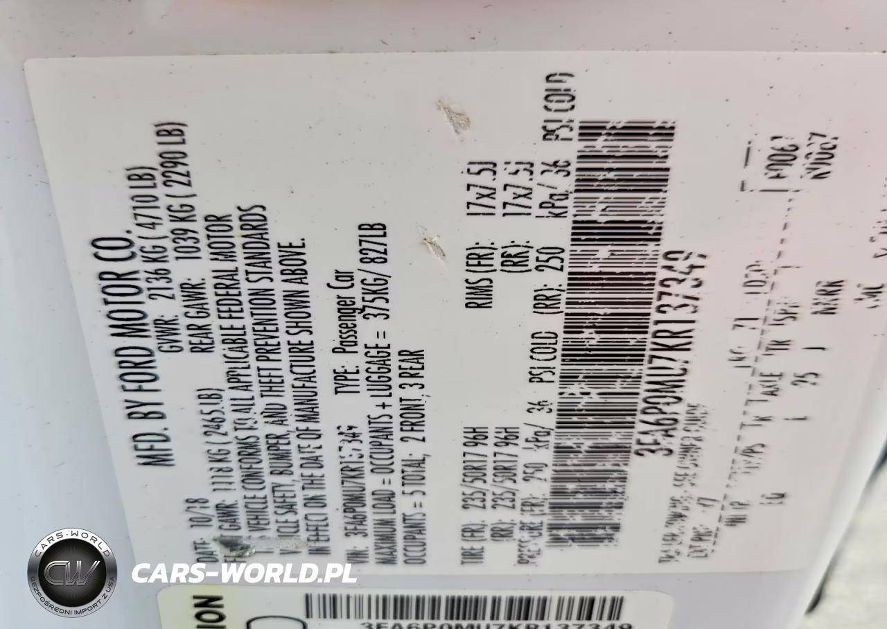 2019 Ford Fusion Sel VIN:3FA6P0MU7KR137349 - 12