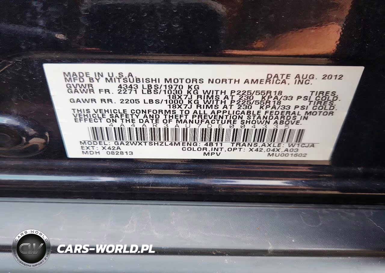 2013 Mitsubishi Outlander Sport Es VIN:4A4AR3AU7DE004335 - 13