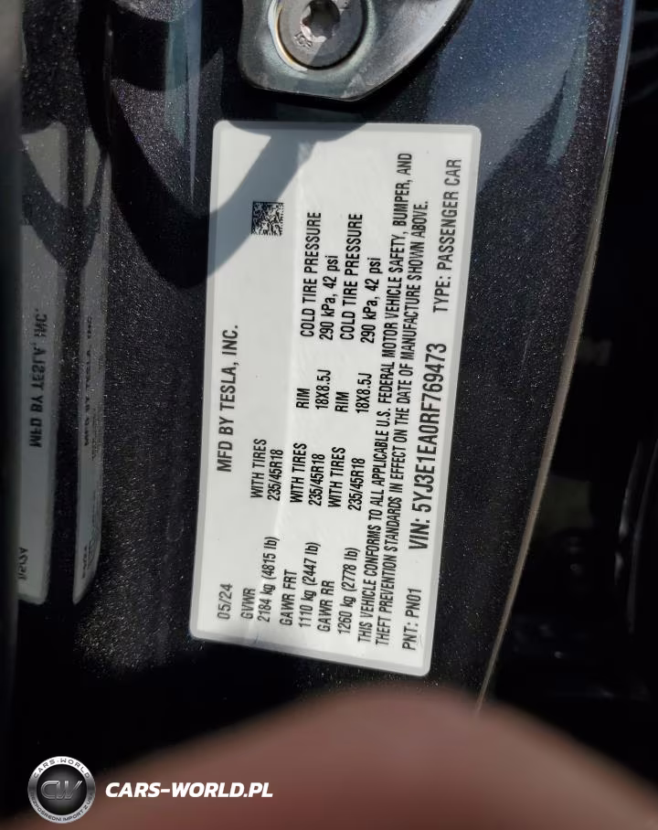 2024 Tesla Model 3 VIN:5YJ3E1EA0RF769473 - 12