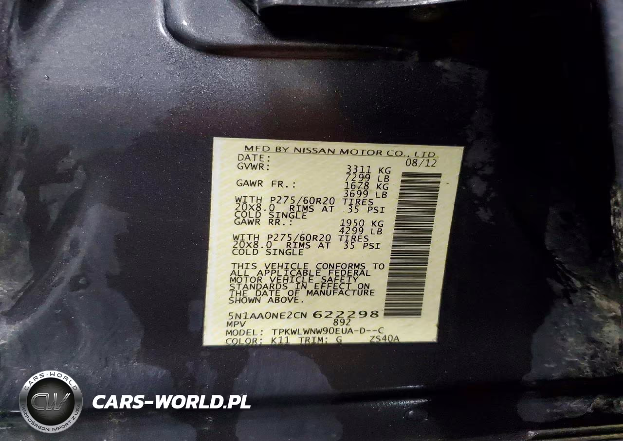 2012 Nissan Armada Platinum VIN:5N1AA0NE2CN622298 - 13