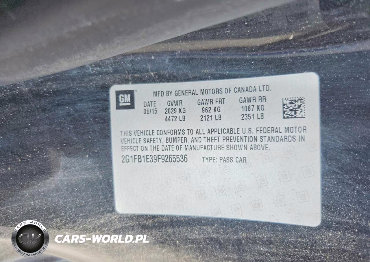 2015 Chevrolet Camaro Ls VIN:2G1FB1E39F9265536 - 12