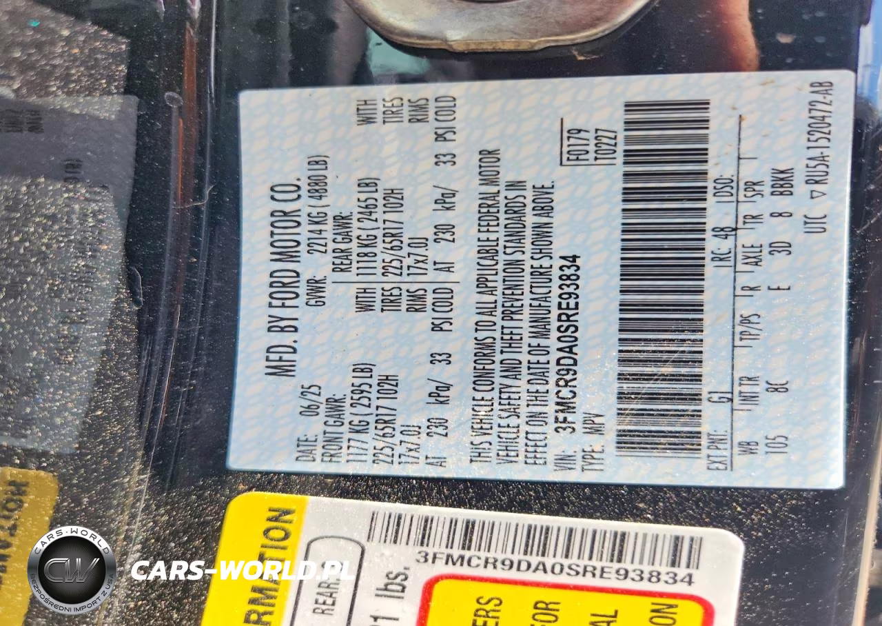 2025 Ford Bronco Sport Badlands VIN:3FMCR9DA0SRE93834 - 13