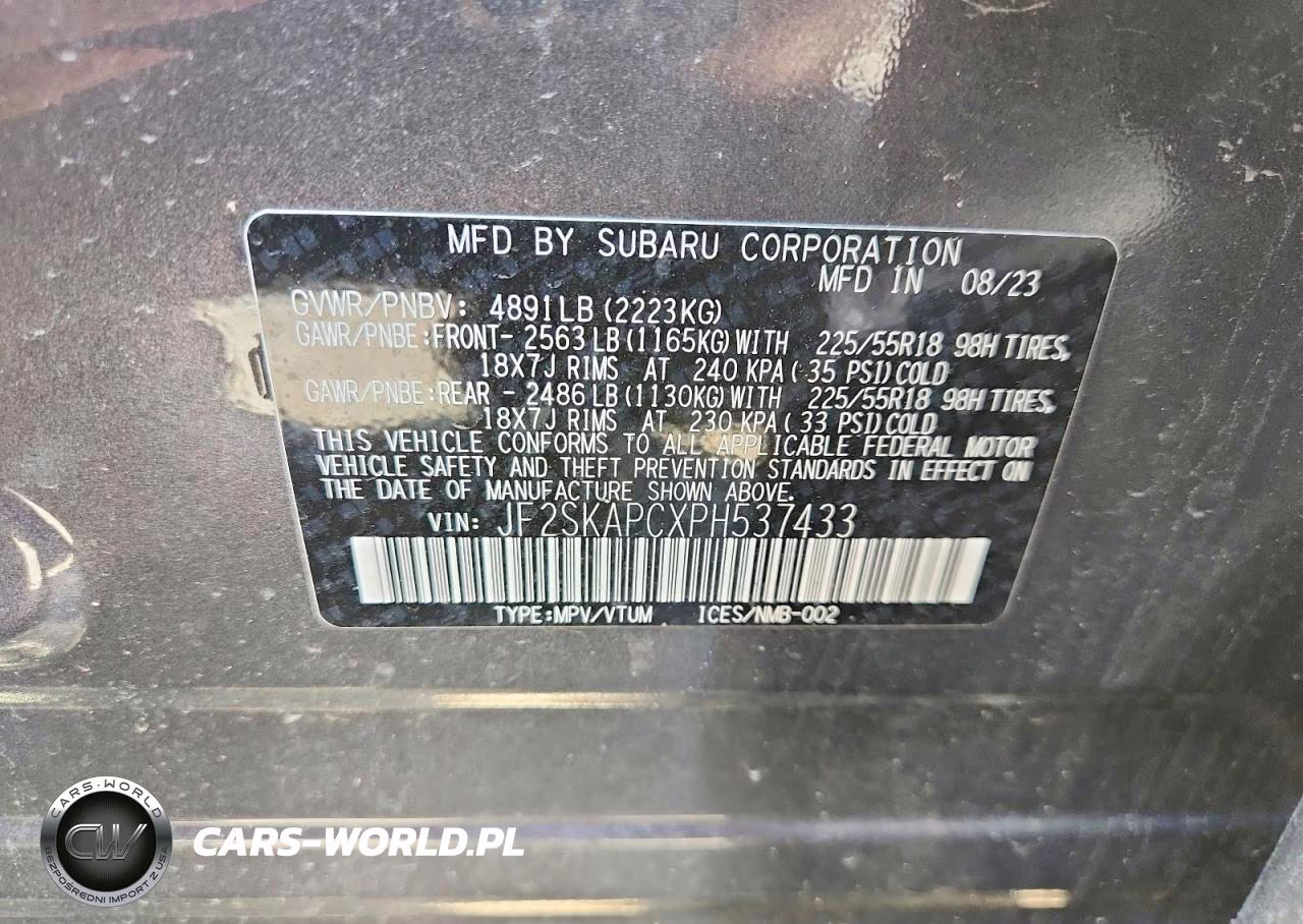 2023 Subaru Forester Limited VIN:JF2SKAPCXPH537433 - 14