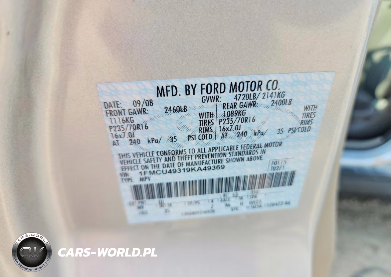 2009 Ford Escape Hybrid VIN:1FMCU49319KA49369 - 12