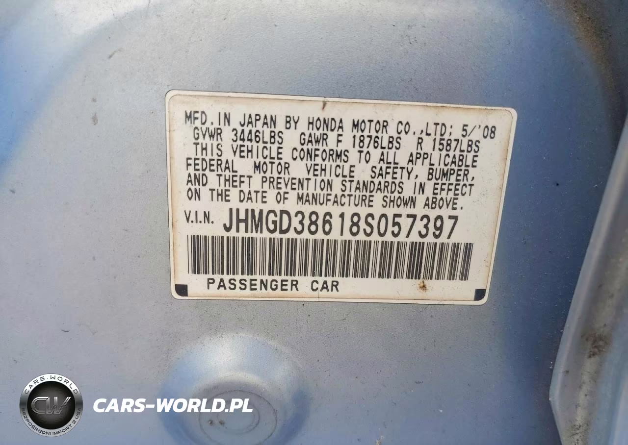 2008 Honda Fit Sport VIN:JHMGD38618S057397 - 12