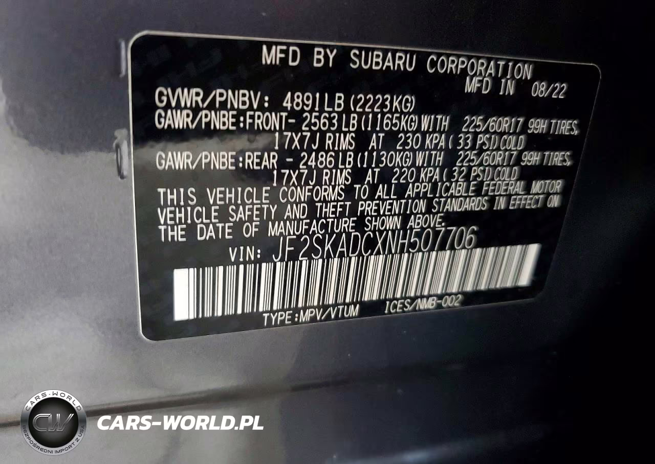 2022 Subaru Forester Premium VIN:JF2SKADCXNH507706 - 13